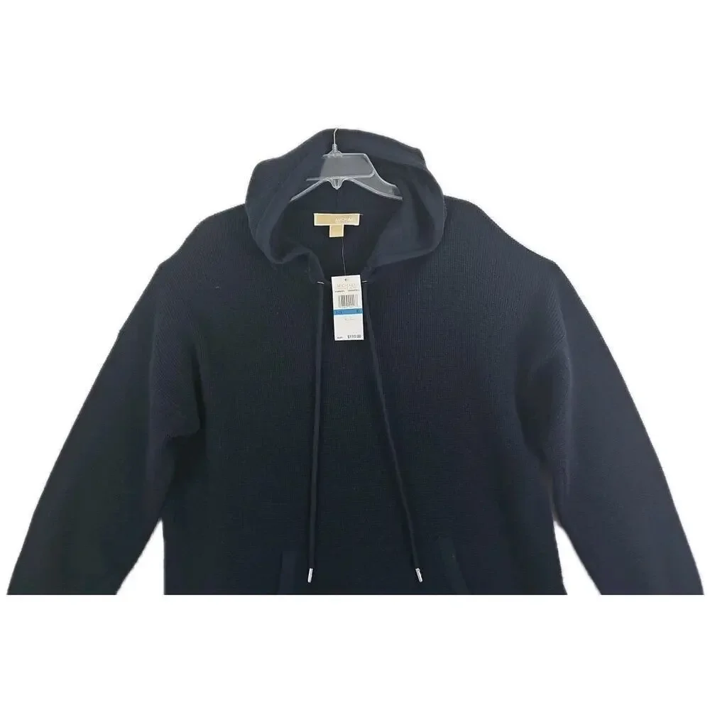Michael Kors ~Woman Size XL/TG~ Midnightblue Knit Hoodie Sweater NWT $110.00
